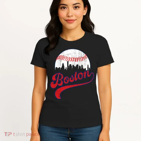 Retro Skyline Boston Baseball Meaningful Gift Women's T-Shirt