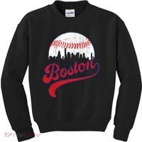 Retro Skyline Boston Baseball Meaningful Gift Kids Sweatshirt thumb 0
