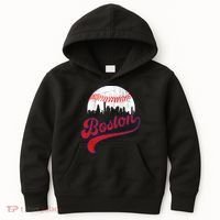 Retro Skyline Boston Baseball Meaningful Gift Kids Hoodie thumb 0
