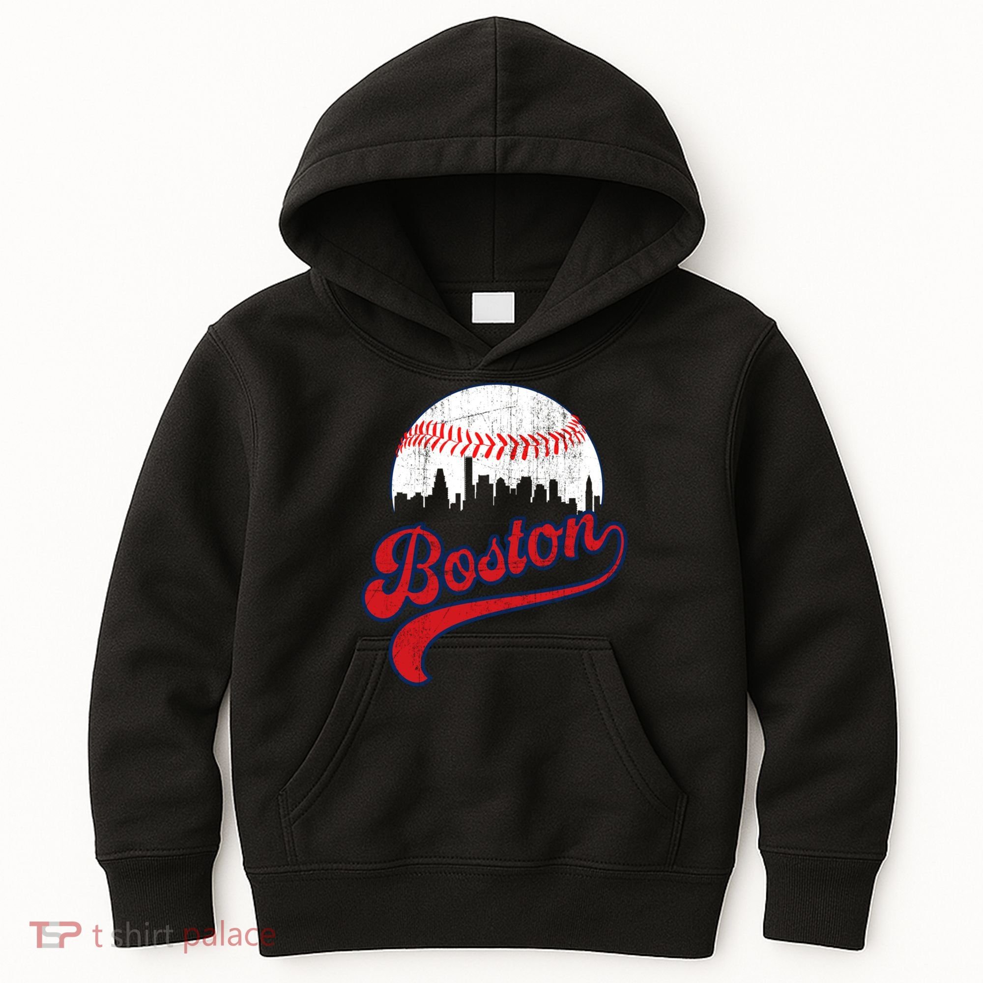 Retro Skyline Boston Baseball Meaningful Gift Kids Hoodie
