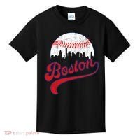 Retro Skyline Boston Baseball Meaningful Gift Kids T-Shirt thumb 0