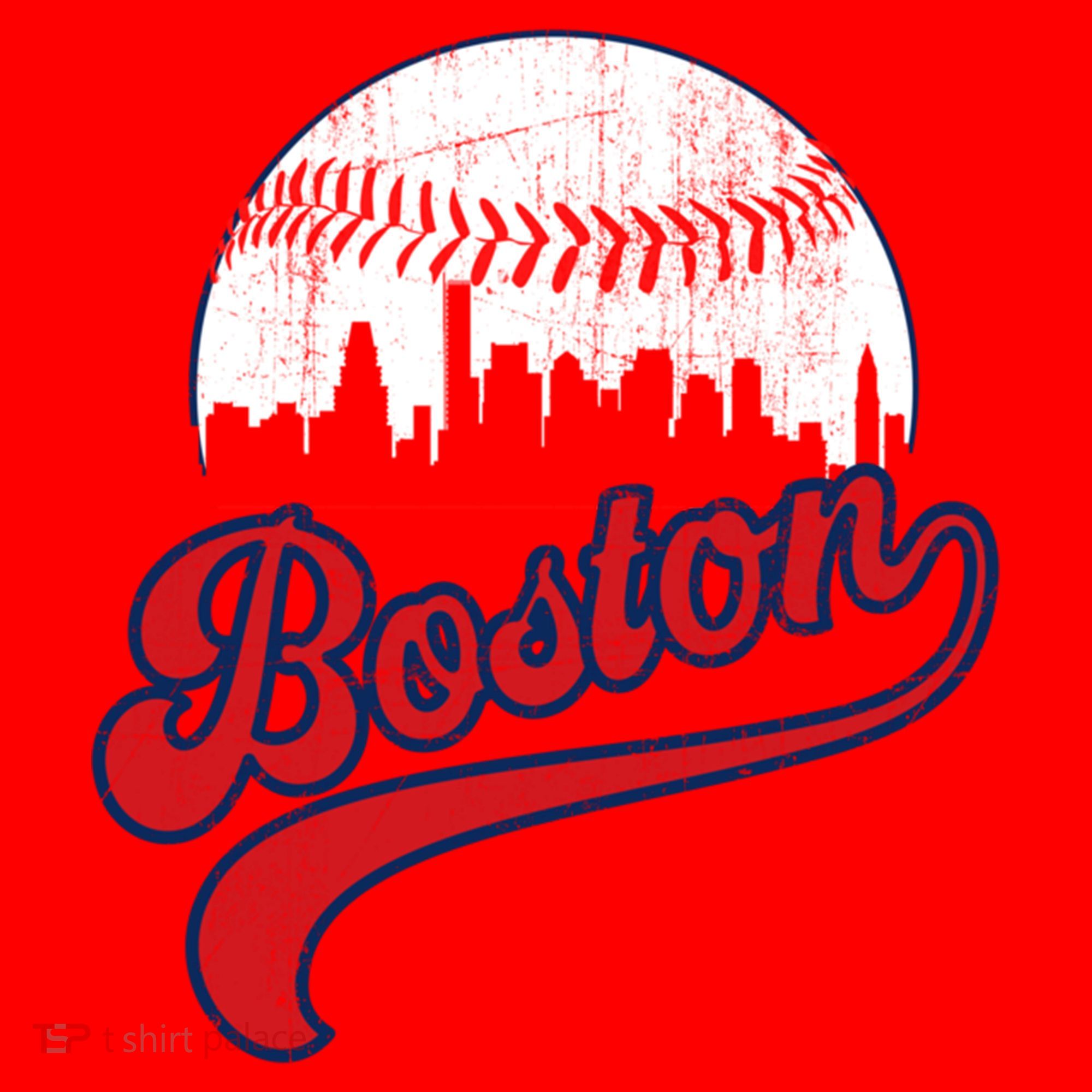 Retro Skyline Boston Baseball Meaningful Gift Santa Hat