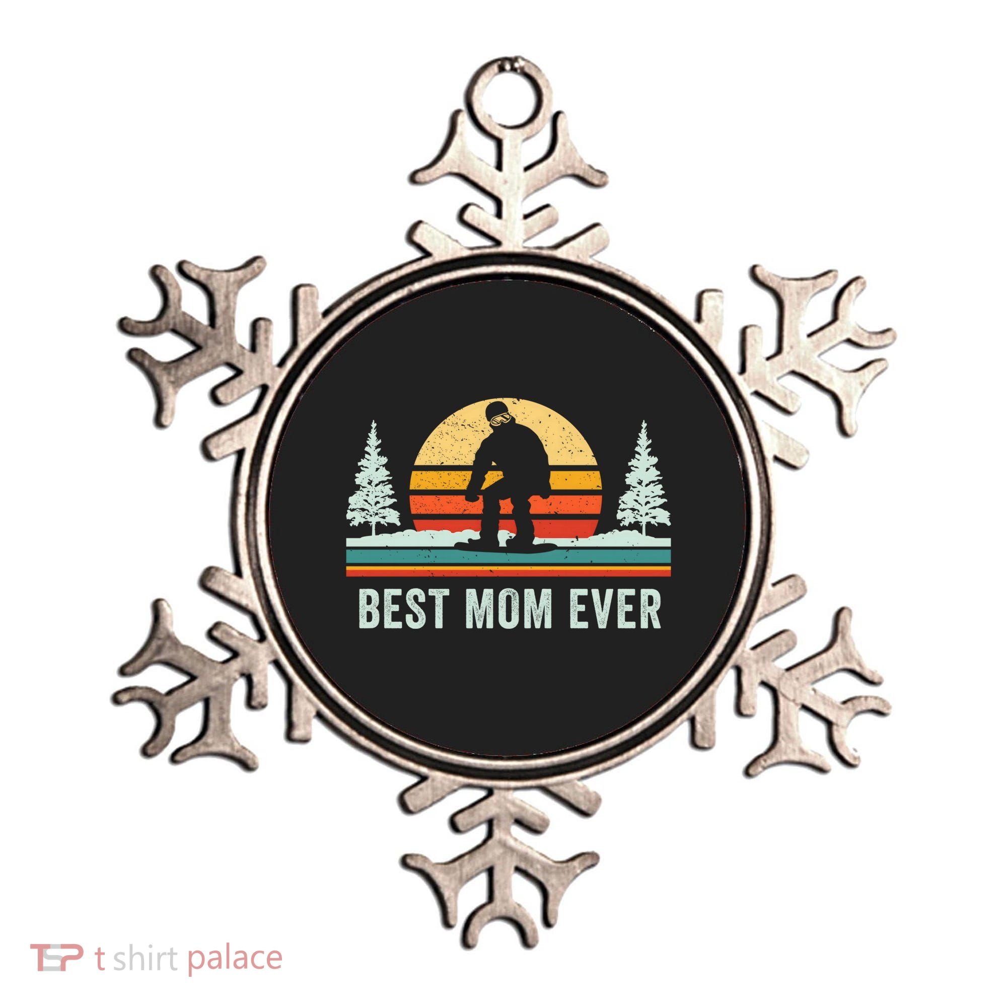 Retro Snowboarding Best Mom Ever Snowboarder Mama Snowboard Gift Ornament