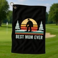 Retro Snowboarding Best Mom Ever Snowboarder Mama Snowboard Gift Golf Towel thumb 1