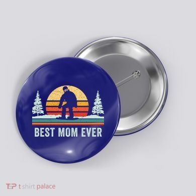 Retro Snowboarding Best Mom Ever Snowboarder Mama Snowboard Gift Button