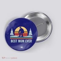 Retro Snowboarding Best Mom Ever Snowboarder Mama Snowboard Gift Button thumb 0