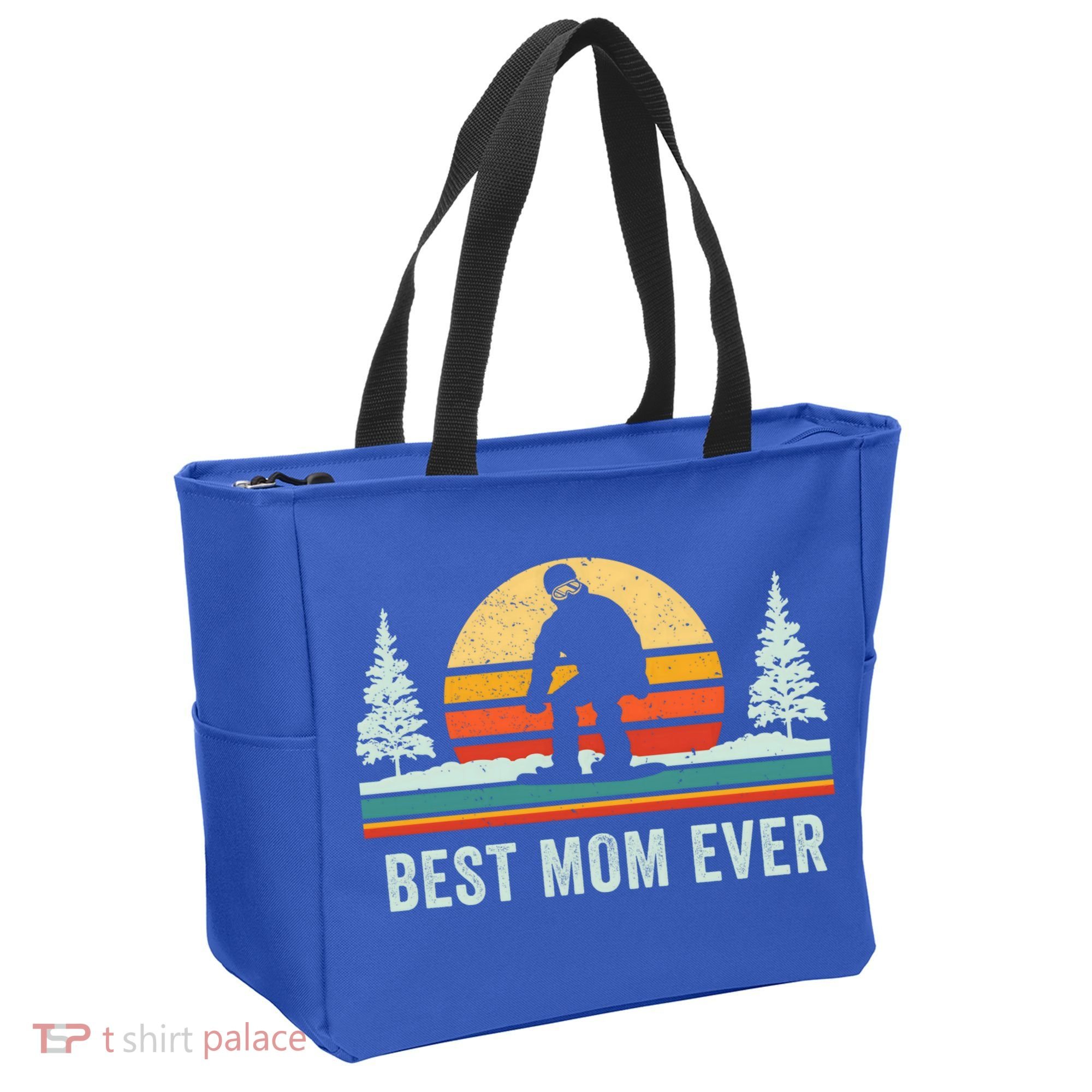 Retro Snowboarding Best Mom Ever Snowboarder Mama Snowboard Gift Tote Bag
