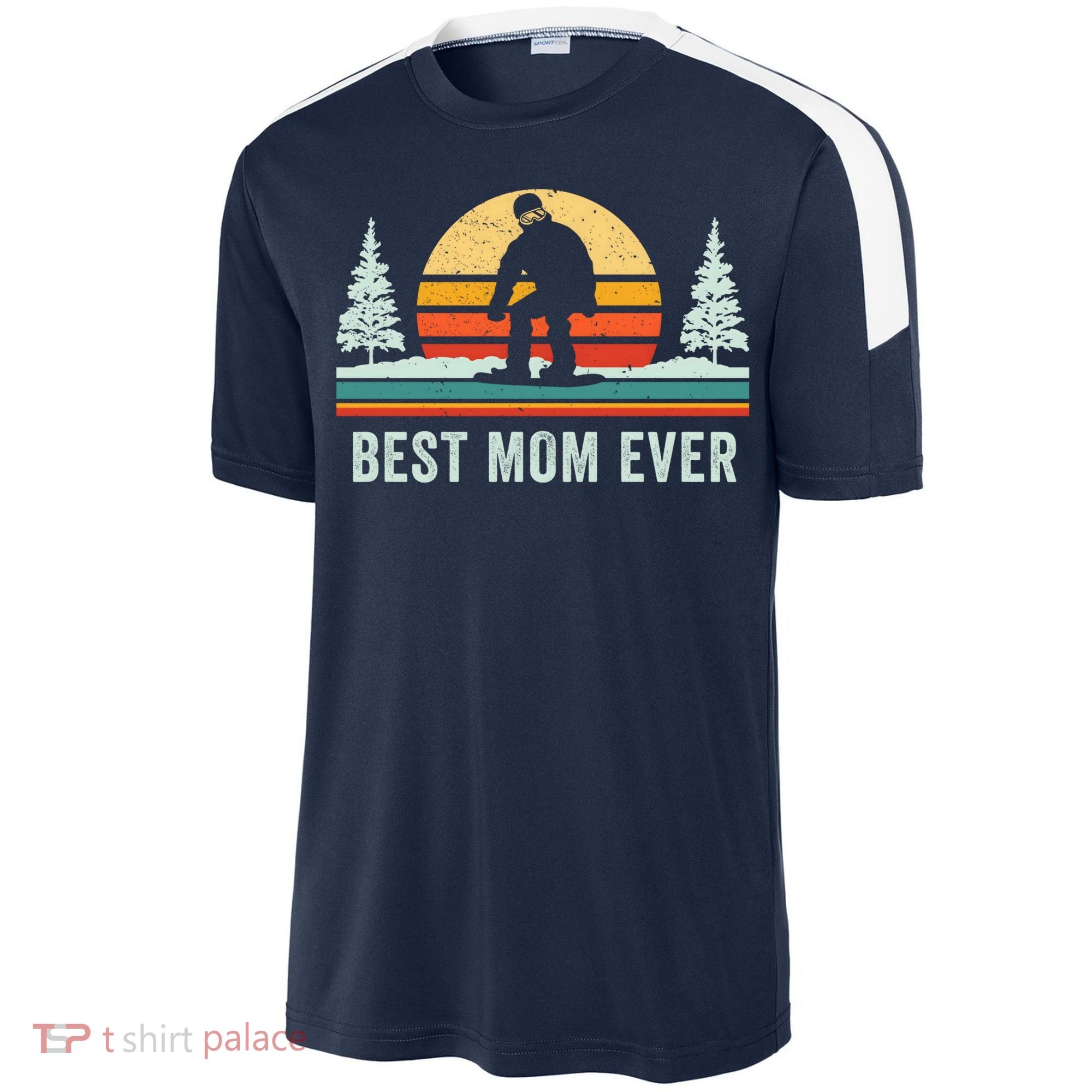 Retro Snowboarding Best Mom Ever Snowboarder Mama Snowboard Gift Sport-Tek Competitor United Soccer Jersey
