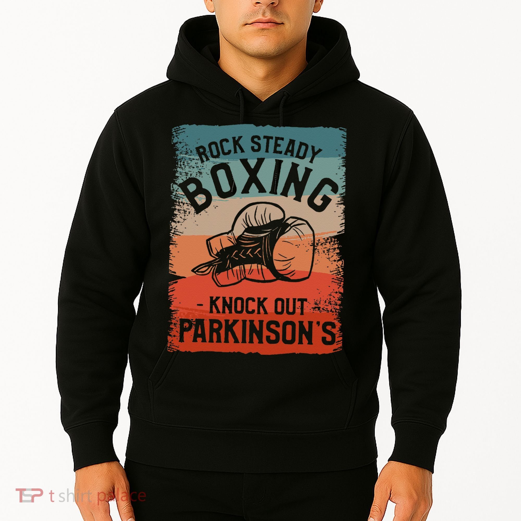 Rock Steady Boxing Knock Out Parkinsons Awareness Hoodie