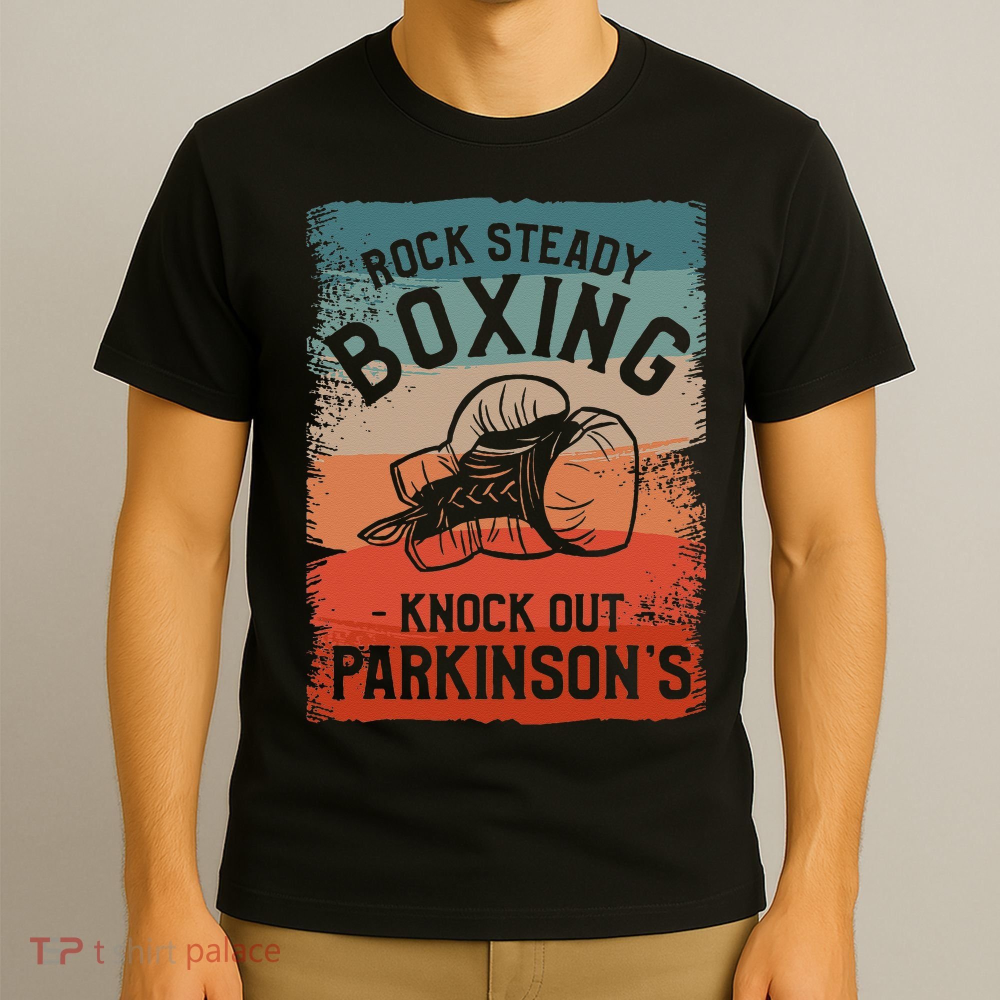 Rock Steady Boxing Knock Out Parkinsons Awareness T-Shirt