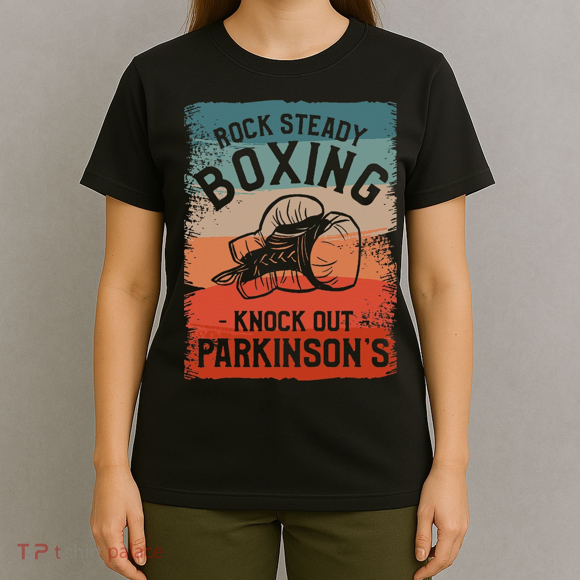 Rock Steady Boxing Knock Out Parkinsons Awareness T-Shirt
