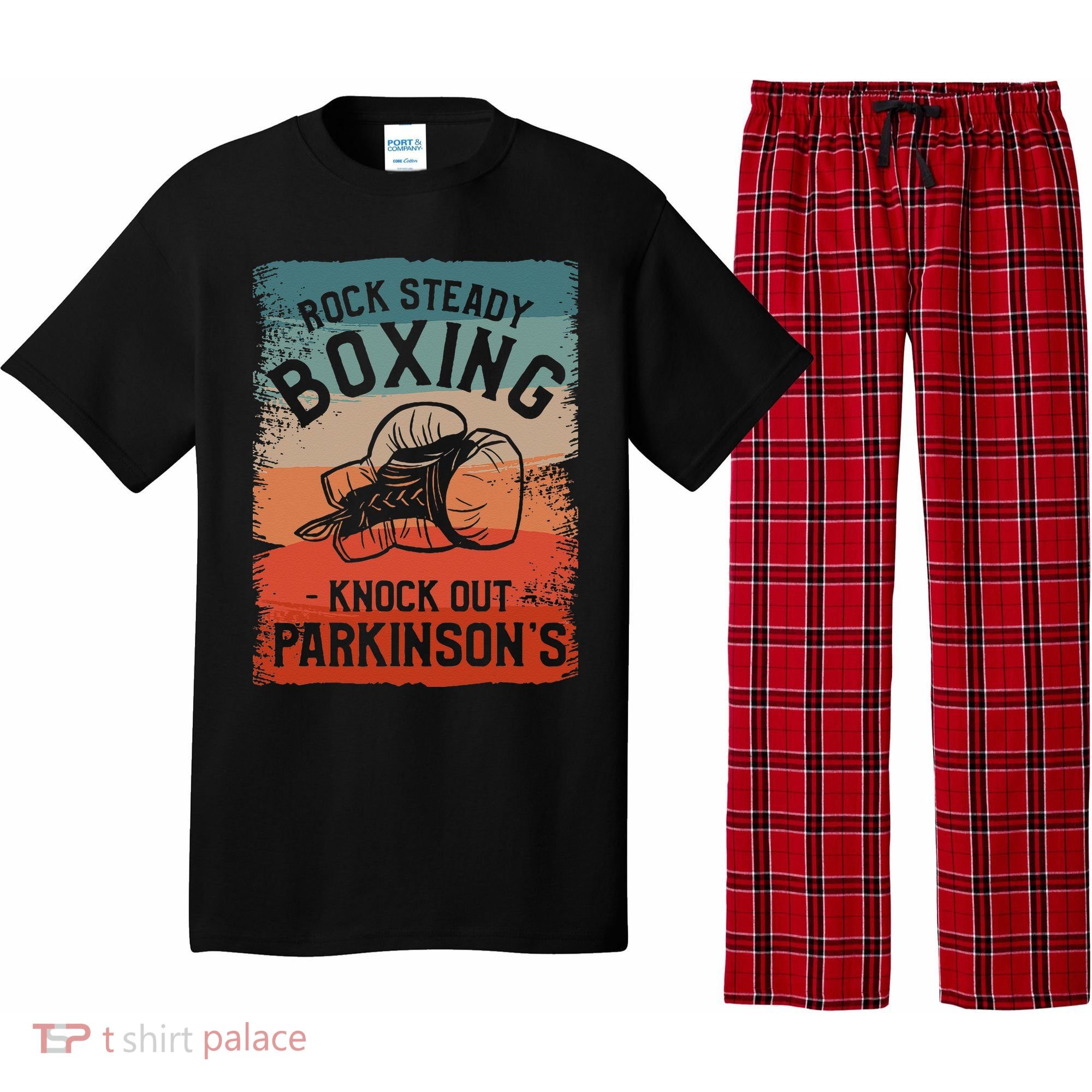 Rock Steady Boxing Knock Out Parkinsons Awareness Pajama Set