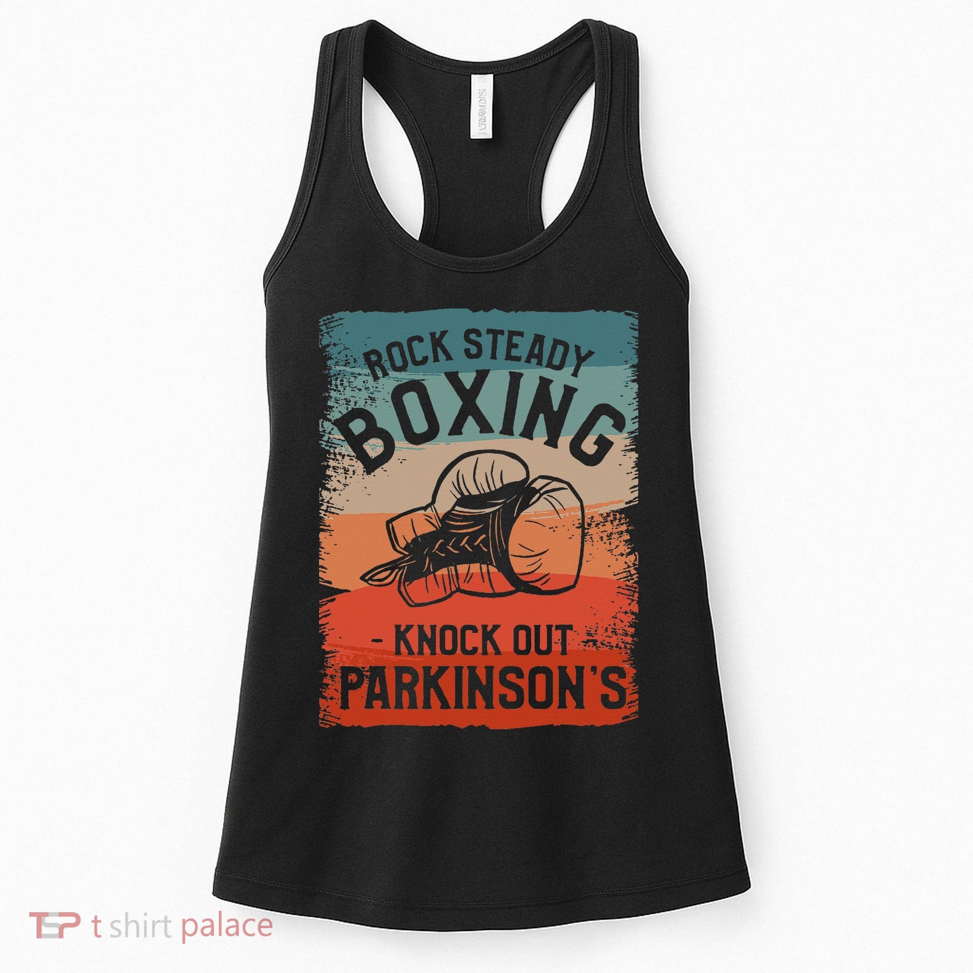 Rock Steady Boxing Knock Out Parkinsons Awareness Women's Tank Top
