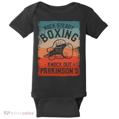 Rock Steady Boxing Knock Out Parkinsons Awareness Baby Bodysuit