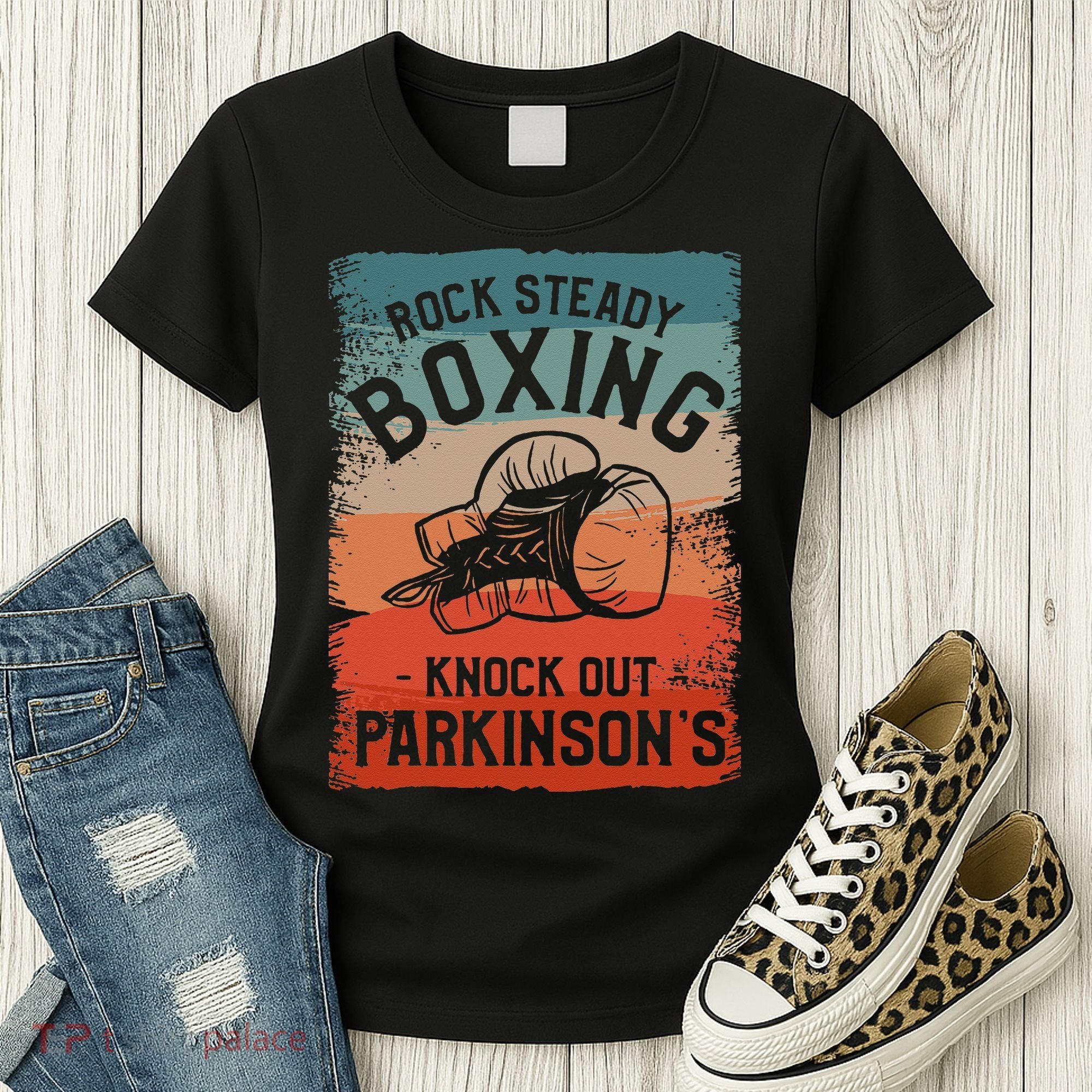 Rock Steady Boxing Knock Out Parkinsons Awareness Women's T-Shirt