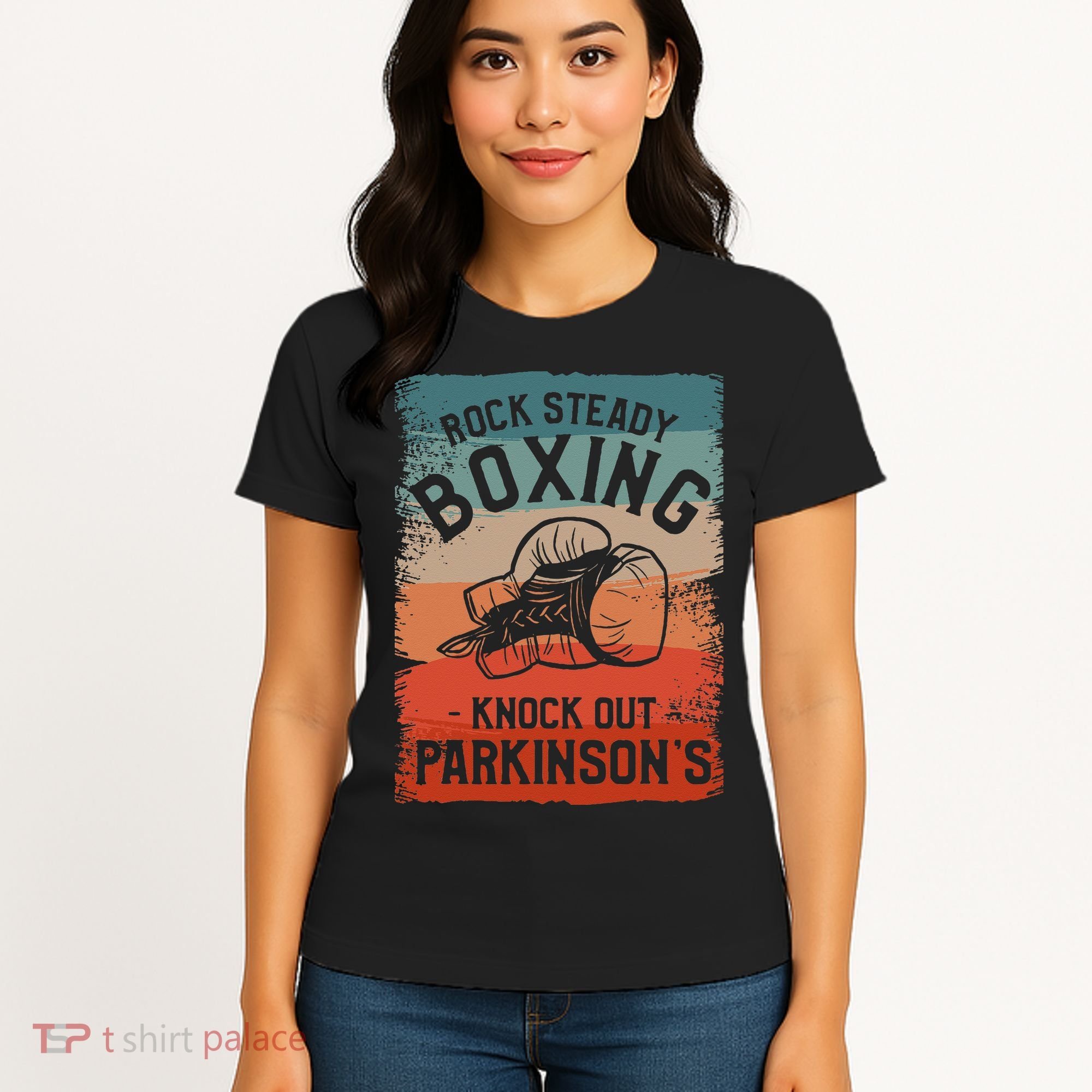 Rock Steady Boxing Knock Out Parkinsons Awareness Women's T-Shirt