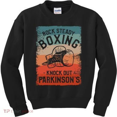 Rock Steady Boxing Knock Out Parkinsons Awareness Kids Sweatshirt