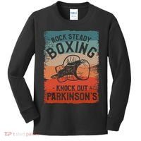 Rock Steady Boxing Knock Out Parkinsons Awareness Kids Long Sleeve Shirt thumb 0