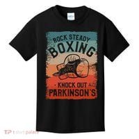 Rock Steady Boxing Knock Out Parkinsons Awareness Kids T-Shirt thumb 0
