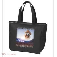 Rootin Shootin But Mostly Tootin Cowboy Raccoon Word Art Tote Bag thumb 3