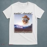 Rootin Shootin But Mostly Tootin Cowboy Raccoon Word Art T-Shirt thumb 5
