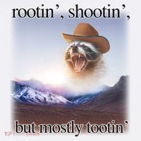 Rootin Shootin But Mostly Tootin Cowboy Raccoon Word Art Women's Tank Top thumb 5
