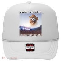 Rootin Shootin But Mostly Tootin Cowboy Raccoon Word Art Hat thumb 0