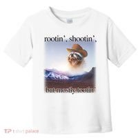 Rootin Shootin But Mostly Tootin Cowboy Raccoon Word Art Toddler T-Shirt thumb 0