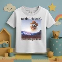 Rootin Shootin But Mostly Tootin Cowboy Raccoon Word Art Toddler T-Shirt thumb 3