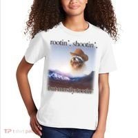Rootin Shootin But Mostly Tootin Cowboy Raccoon Word Art Kids T-Shirt thumb 2