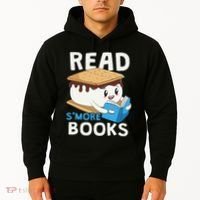 Read Smore Books Camping Bookworm Boy Cute Librarian Smores Hoodie thumb 2