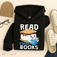 Read Smore Books Camping Bookworm Boy Cute Librarian Smores Hoodie thumb 4