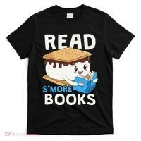 Read Smore Books Camping Bookworm Boy Cute Librarian Smores T-Shirt thumb 0