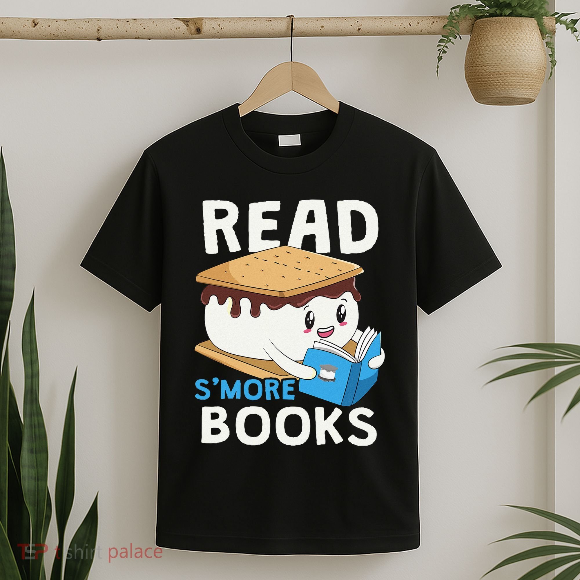 Read Smore Books Camping Bookworm Boy Cute Librarian Smores T-Shirt