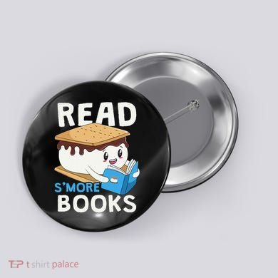 Read Smore Books Camping Bookworm Boy Cute Librarian Smores Button