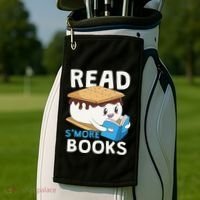 Read Smore Books Camping Bookworm Boy Cute Librarian Smores Golf Towel thumb 2