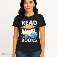 Read Smore Books Camping Bookworm Boy Cute Librarian Smores Women's T-Shirt thumb 4