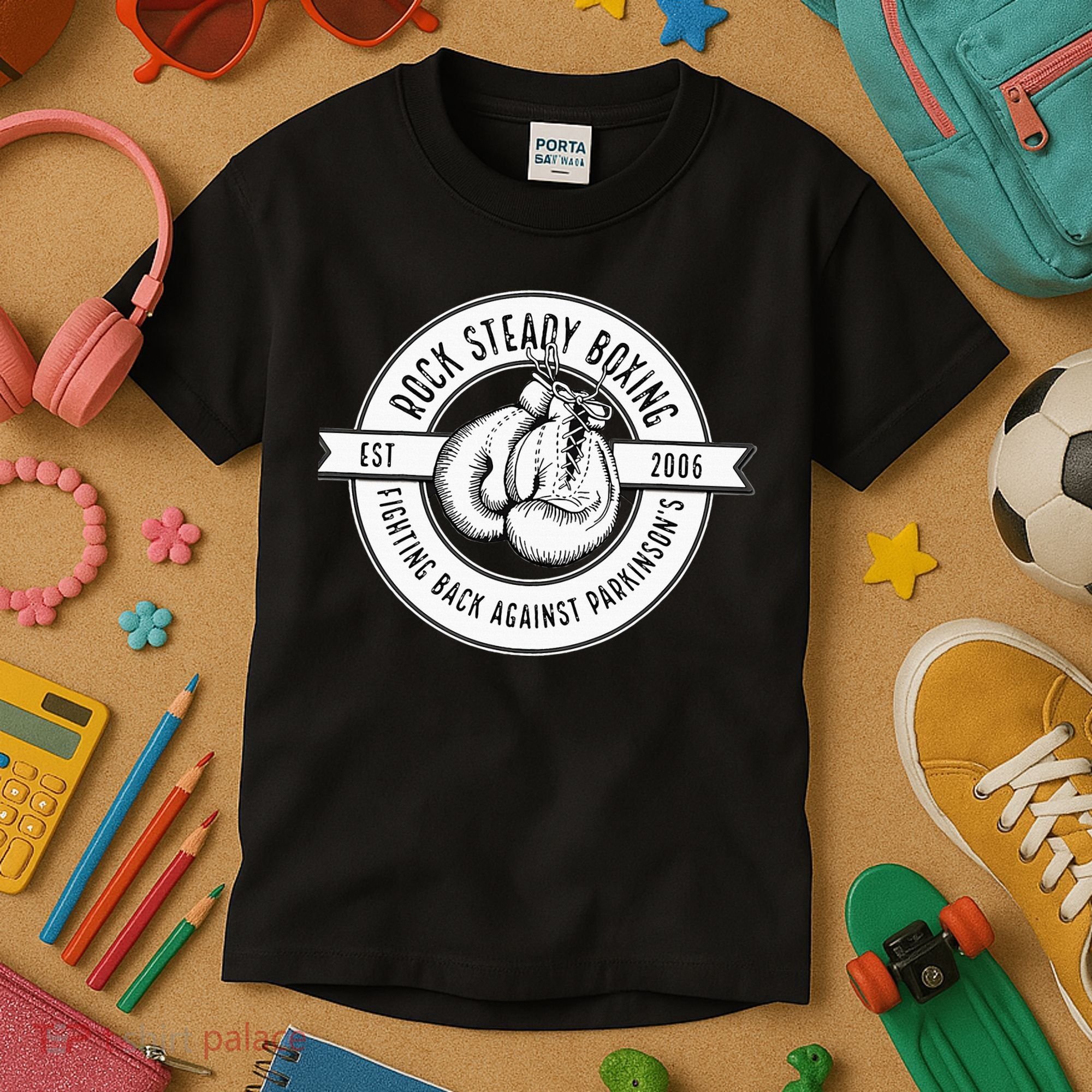 Rock Steady Boxing Fighting Back Against Parkinson Est 2006 Kids T-Shirt