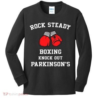 Rock Steady Boxing Knock Out Parkinson Kids Long Sleeve Shirt
