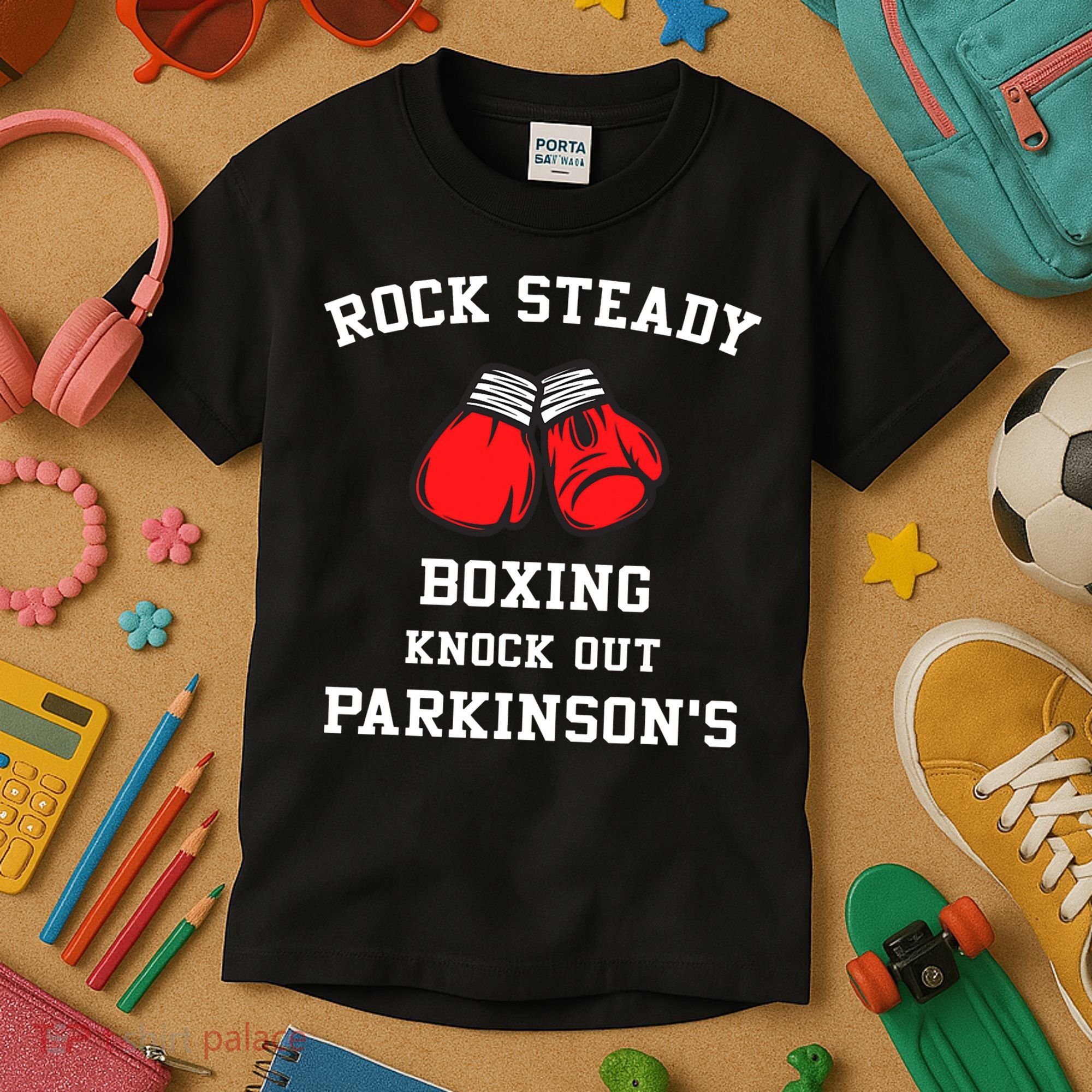 Rock Steady Boxing Knock Out Parkinson Kids T-Shirt