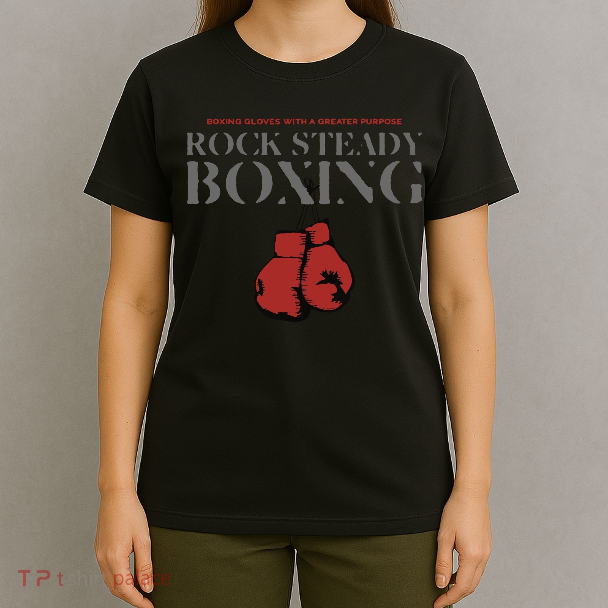 Rock Steady Boxing Gloves With A Greater Purpose Parkinsons T-Shirt