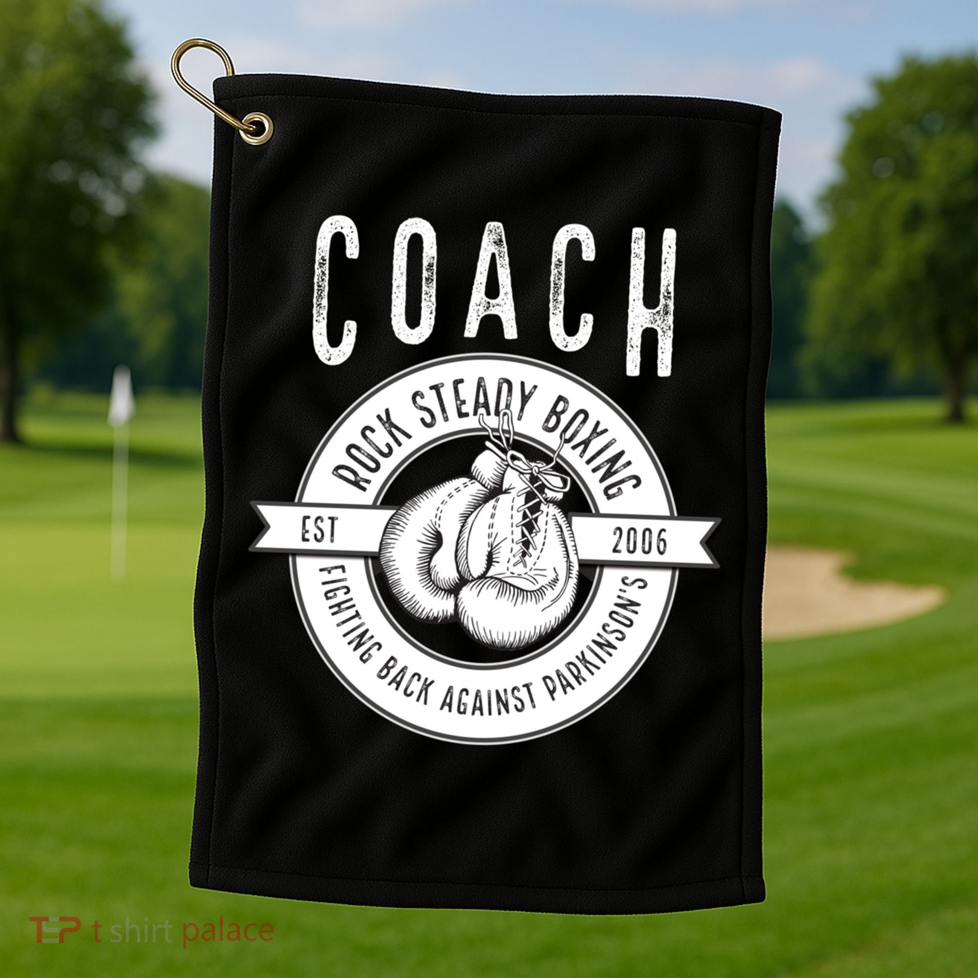 Rock Steady Boxing Coach Fight ParkinsonS Gift Golf Towel