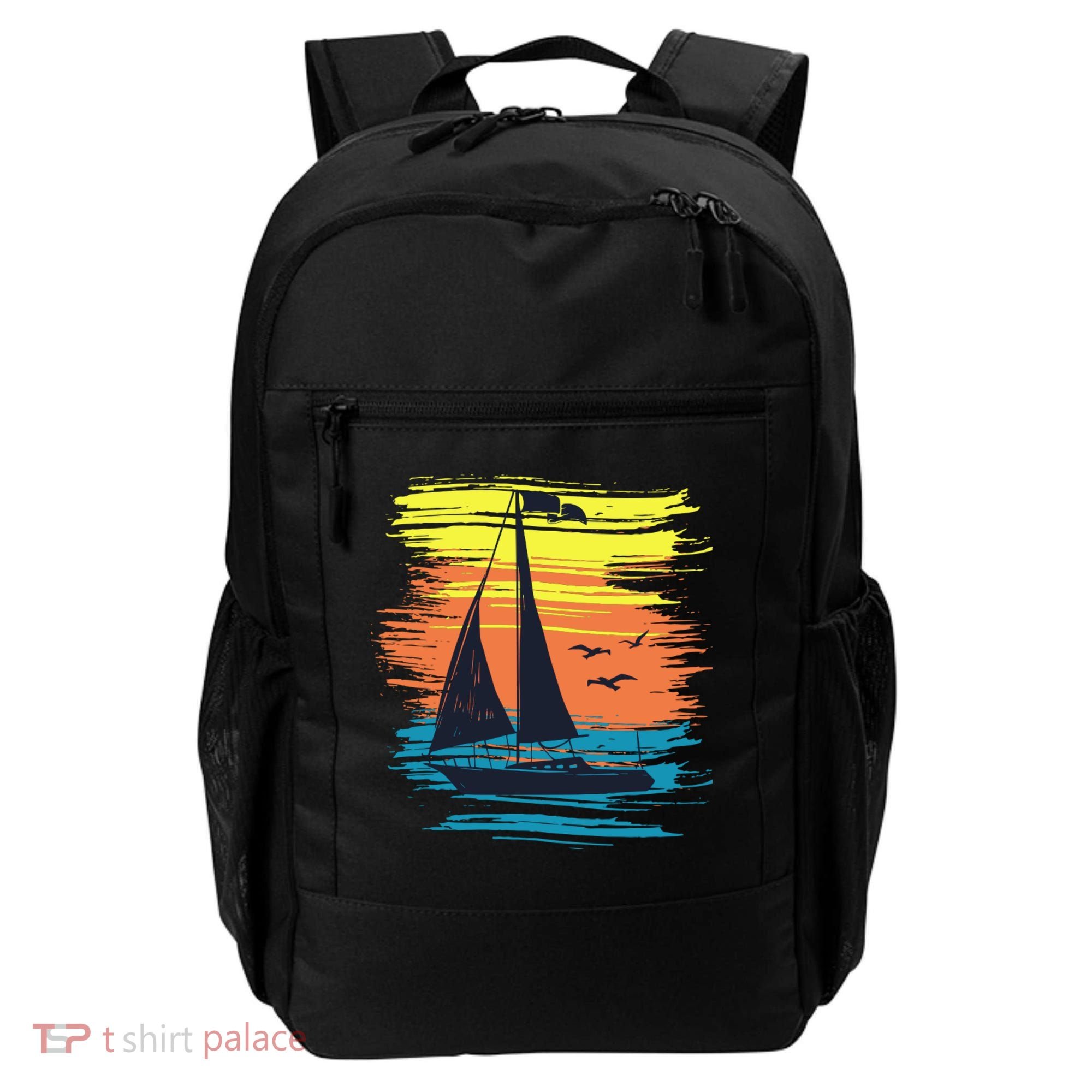 Retro Sail Boat Sailing Graphic Backpack