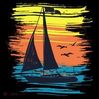 Retro Sail Boat Sailing Graphic Backpack thumb 2