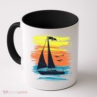 Retro Sail Boat Sailing Graphic Coffee Mug thumb 0