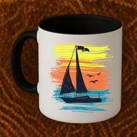 Retro Sail Boat Sailing Graphic Coffee Mug thumb 2