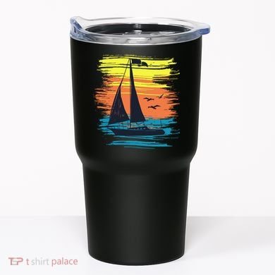 Retro Sail Boat Sailing Graphic Tumbler