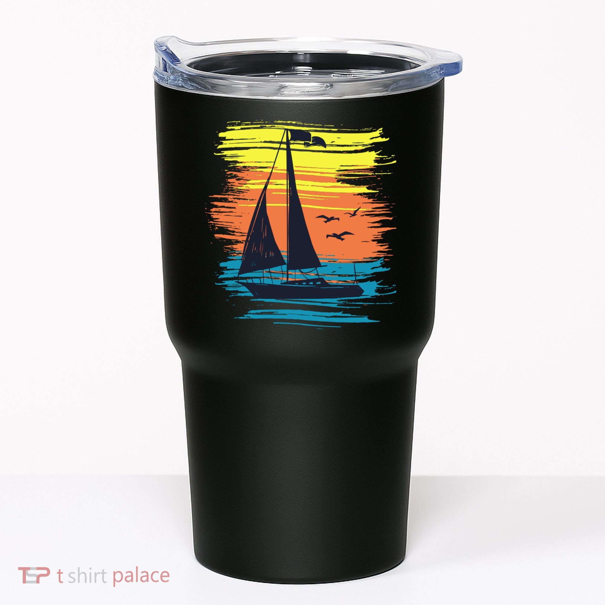 Retro Sail Boat Sailing Graphic Tumbler