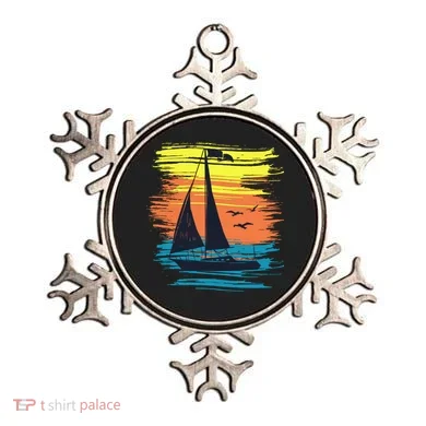 Retro Sail Boat Sailing Graphic Ornament