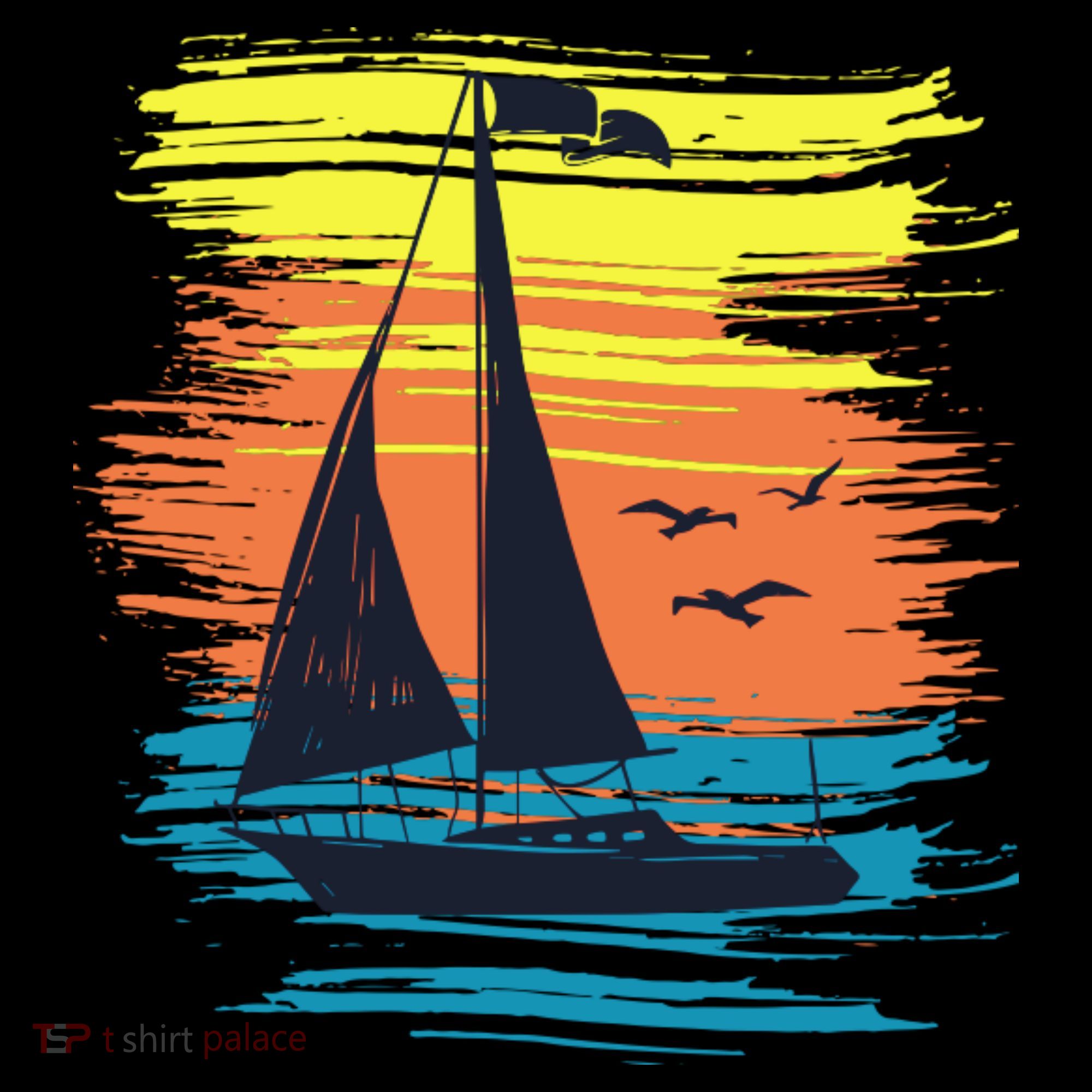Retro Sail Boat Sailing Graphic Ornament